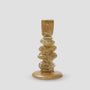 Ljusstake Carmella i beige glas Medium