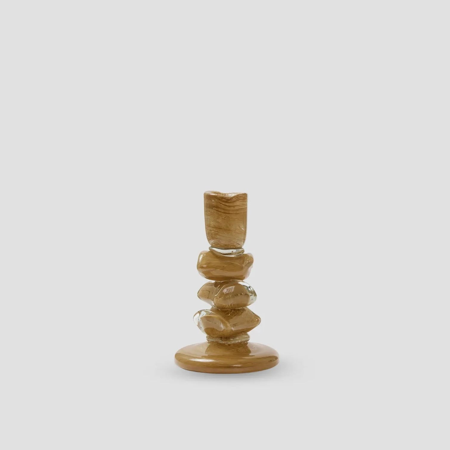 Ljusstake Eira i beige glas Small