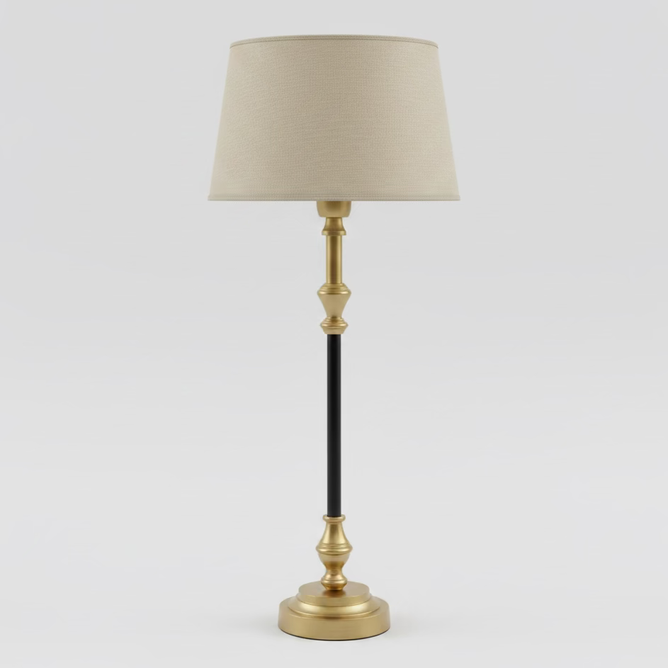 Lampfot Nelly Hög Borstad mässing/Svart H53 cm