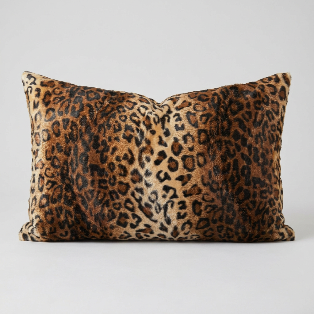 Kuddfodral Leopard Konstpäls