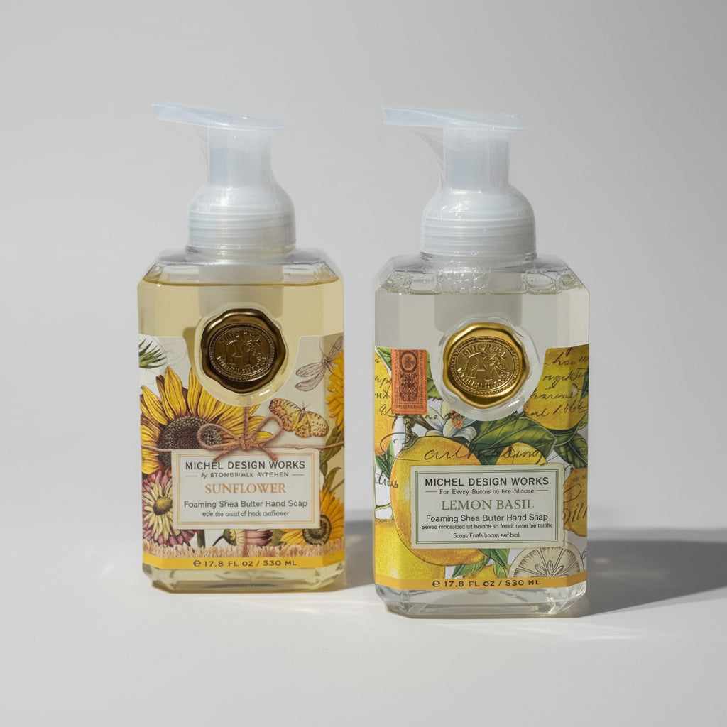 Skumtvål Sunflower &amp; Lemon Basil - MICHEL DESIGN WORKS (2-pack)