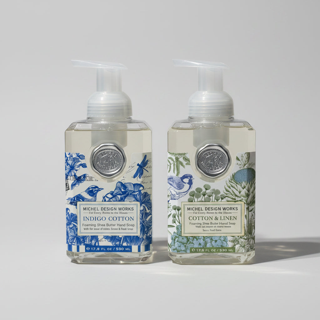 Skumtvål Indigo Cotton &amp; Cotton &amp; Linen - MICHEL DESIGN WORKS (2-pack)
