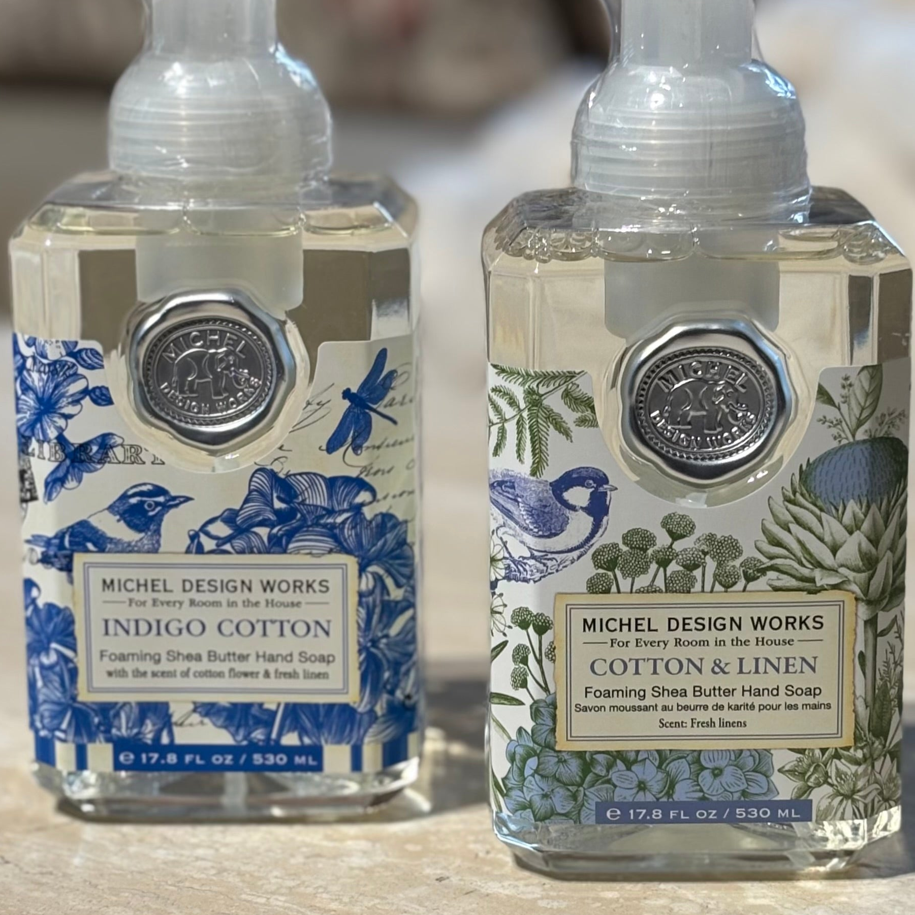Skumtvål Indigo Cotton &amp; Cotton &amp; Linen - MICHEL DESIGN WORKS (2-pack)