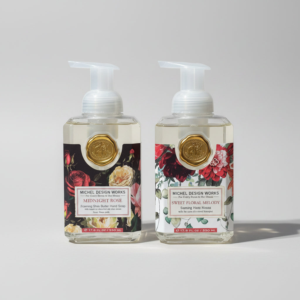Skumtvål Sweet Floral Melody &amp; Midnight Rose - MICHEL DESIGN WORKS (2-pack)