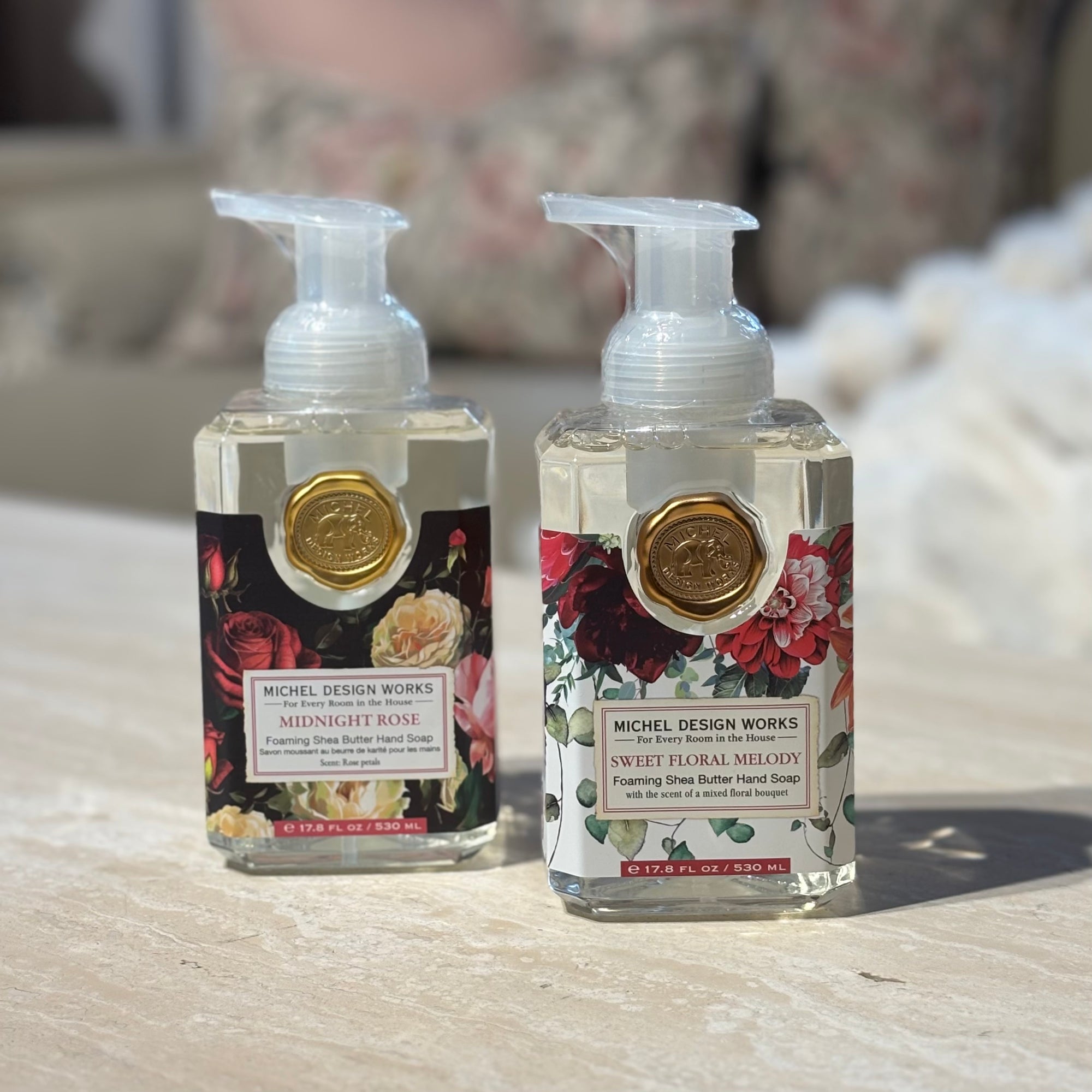 Skumtvål Sweet Floral Melody &amp; Midnight Rose - MICHEL DESIGN WORKS (2-pack)