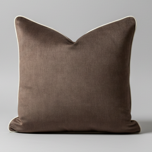 Kuddfodral Sammet med Keder - Martello Espresso