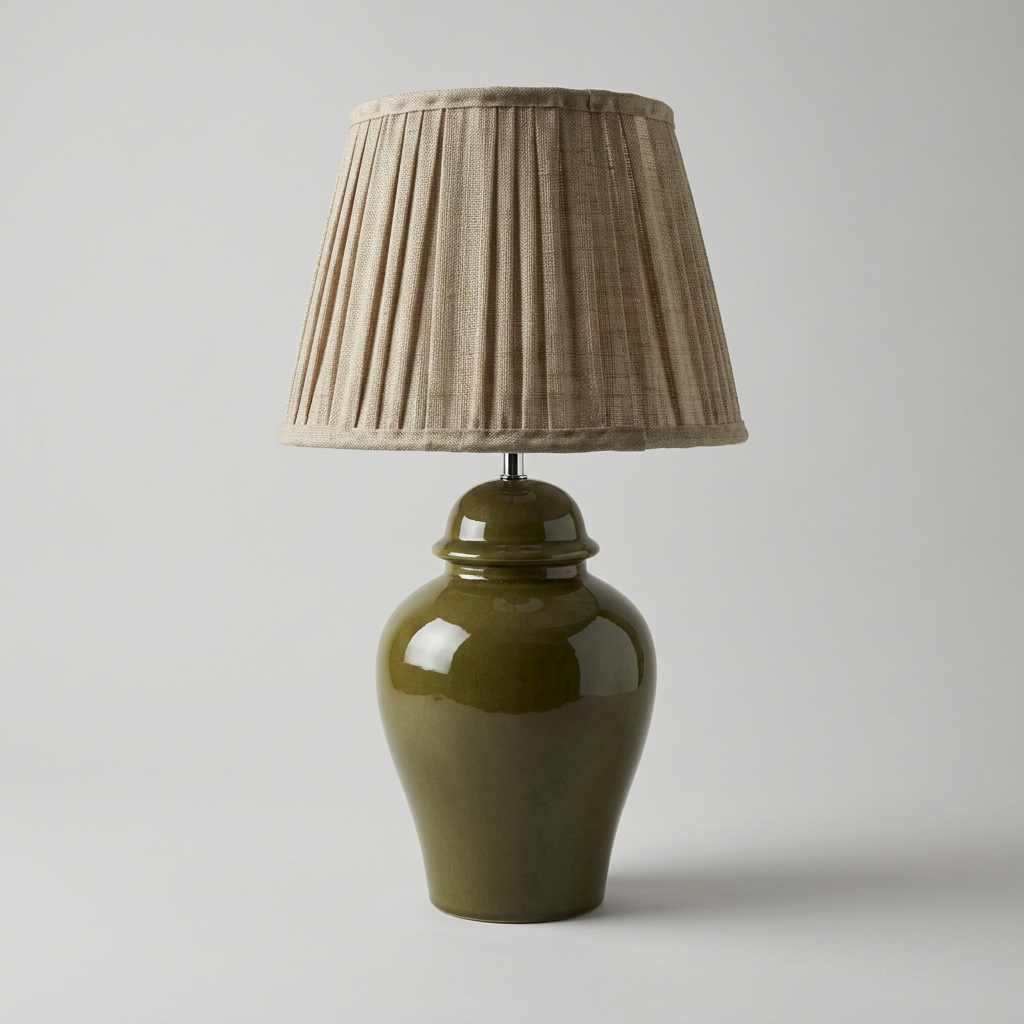 Lampfot Ming Olivgrön H35 cm
