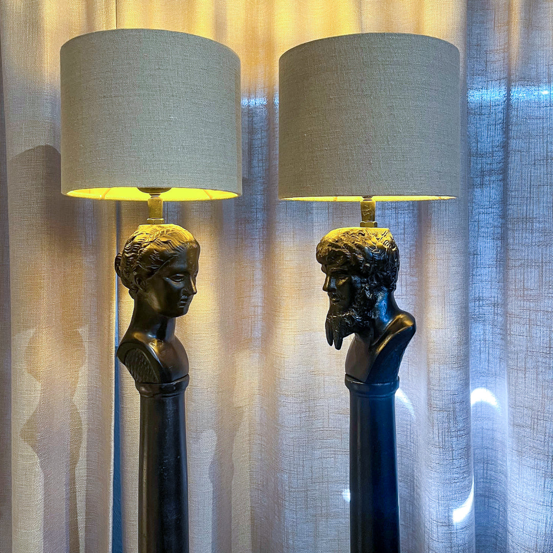 Lampfot Herren &amp; Kvinnan Antik Svart