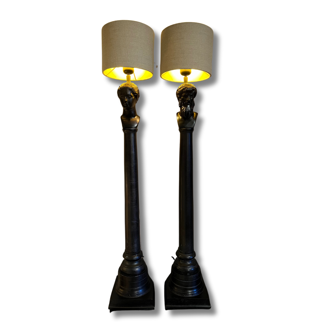Lampfot Herren &amp; Kvinnan Antik Svart