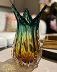 Grön/bärnstensfärgad glasvas Ankara