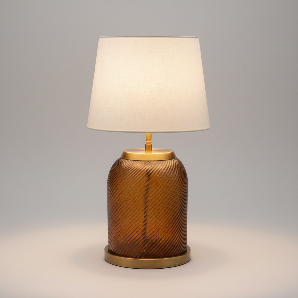Lampfot Malta i bärnstensfärgat glas