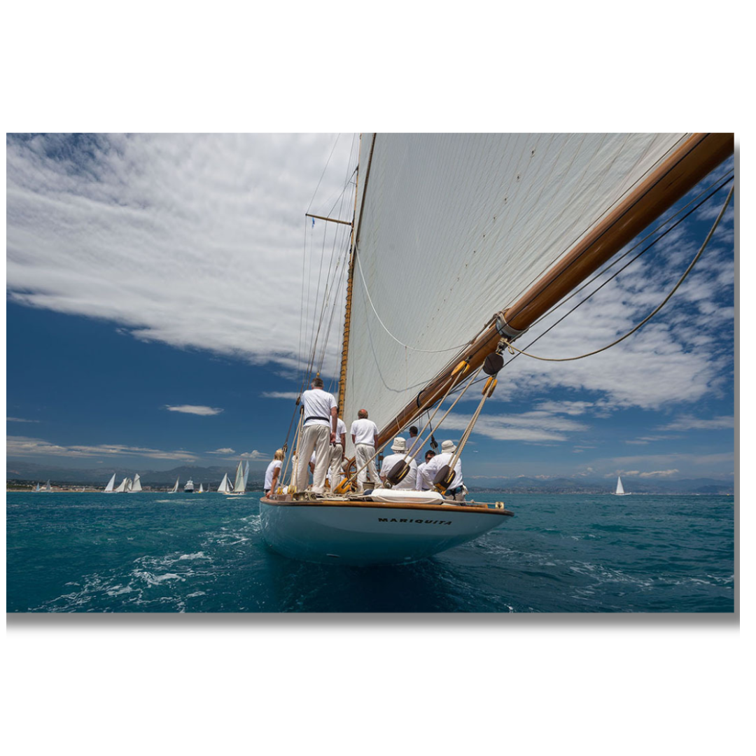 Tavla Aluminium art Sailboat