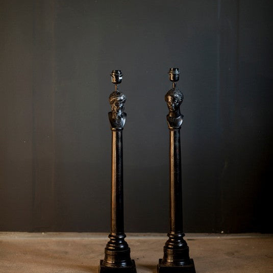 Lampfot Herren &amp; Kvinnan Antik Svart