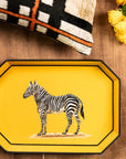 Bricka Handmålad Yellow Zebra