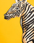 Bricka Handmålad Yellow Zebra