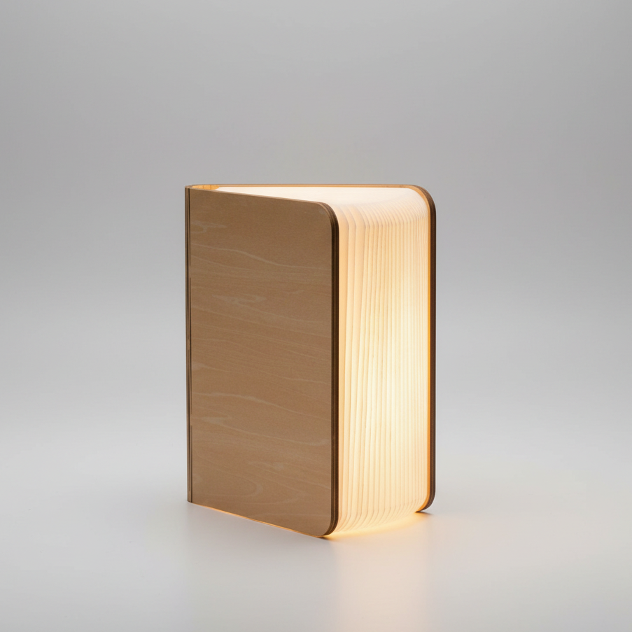 Smart boklampa Book Light Naturträ - Large (två färger)